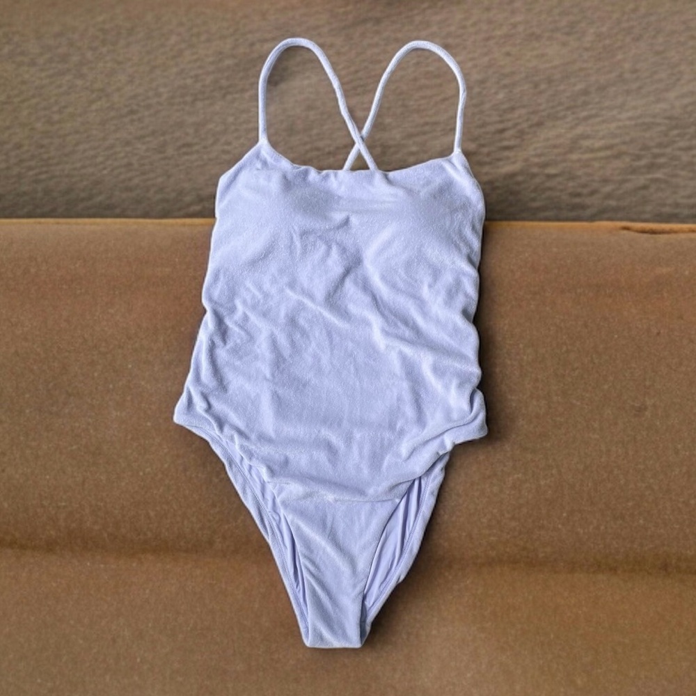 Victoria’s Secret One Piece Bathing Suit X Large Terry Cloth Criss Cross Back